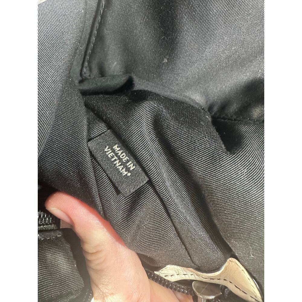 Coach Bike Bag Off White Leather & Black Nylon Messenger Bag Adj. Strap F71968 - Picture 16 of 16